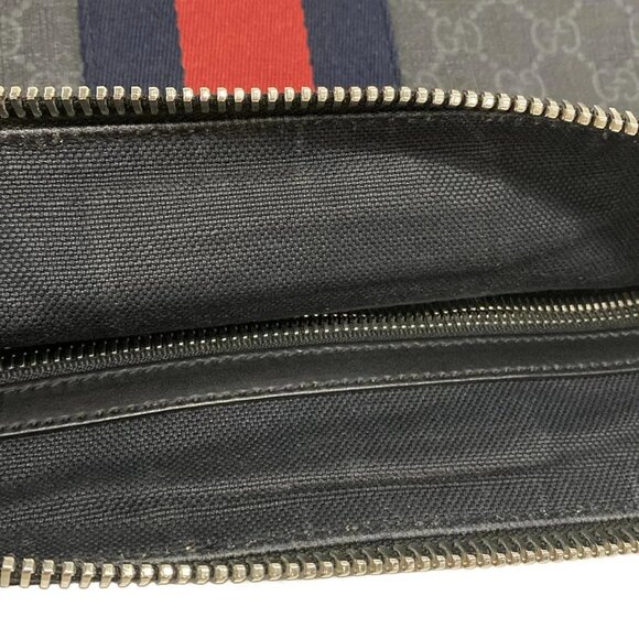 GUCCI GG Supreme Canvas Messenger Bag 474139 Black Dark Navy Red PVC - - Picture 14 of 15